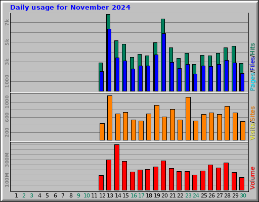 Daily usage for November 2024