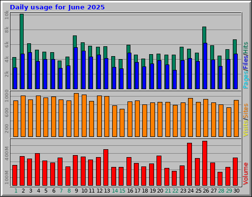 Daily usage for June 2025
