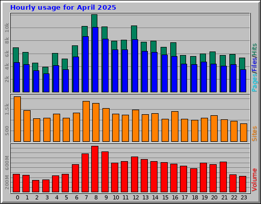 Hourly usage for April 2025