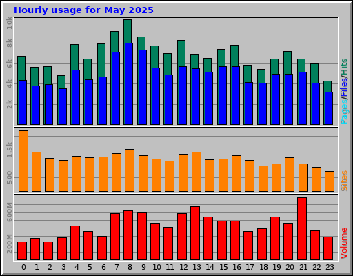 Hourly usage for May 2025